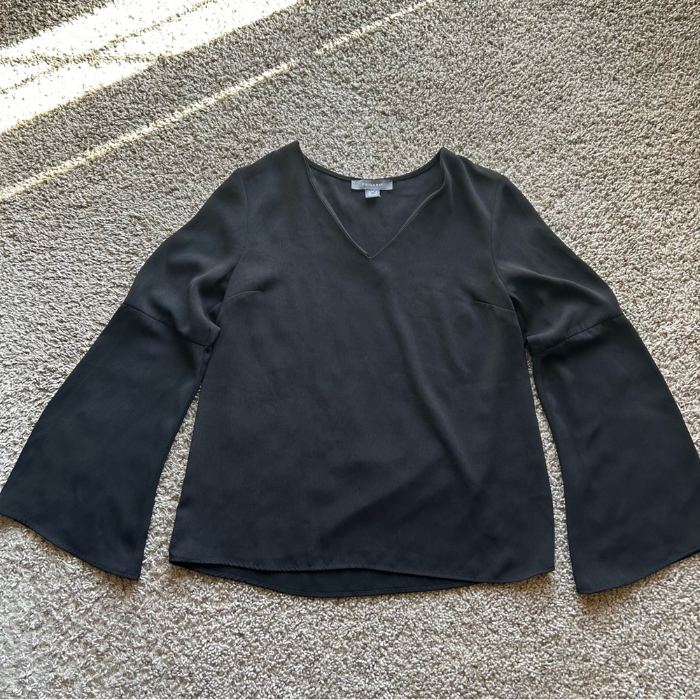 Primark Black V-Neck Bell Sleeve Blouse